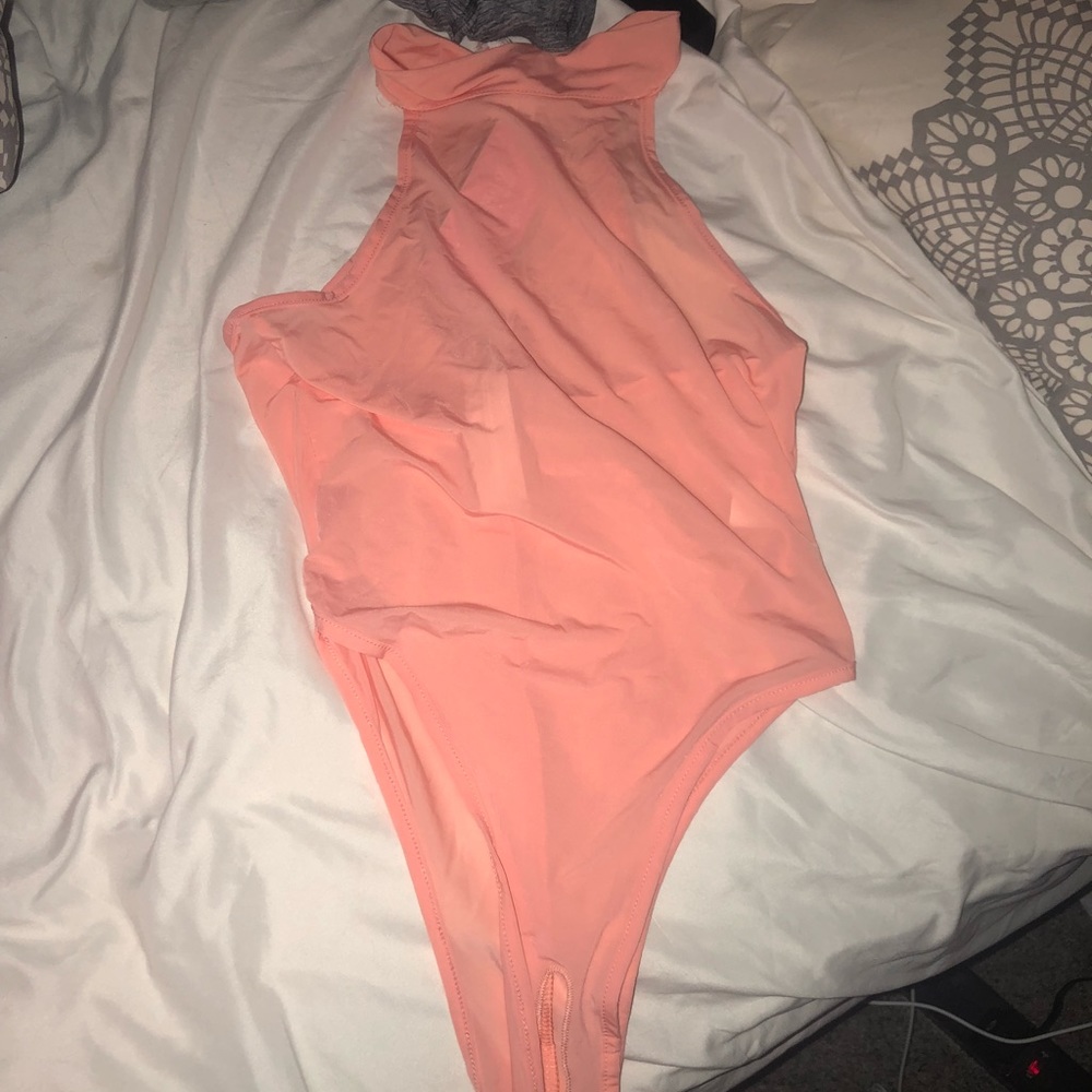 coral body suit